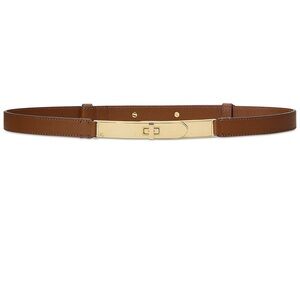 Ralph Lauren Brown Leather Turn Lock Belt